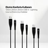 mojue by ttec EkstraDay USB-A - iPhone Lightning 2A 3’lü 1,2/2/3m