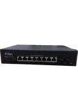 TTEC 8 x 10/100 Base-T PoE/PoE+ Port | 2 x 10/100 Base-T Uplink Port 120W PoE Kapasitesi | Tak-Çalış