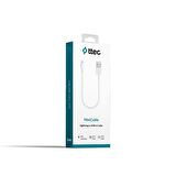 Ttec 2DK7512B Minicable iPhone Data ve Şarj Kablosu 30 cm Beyaz 