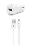 Ttec SpeedCharger QC 3.0 Micro-Usb Araç Şarjı - Beyaz