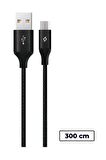 Ttec AlumiCable XXL Micro USB Kablo Siyah 3M 2DK22S