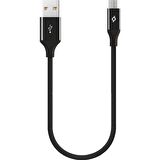 Ttec AlumiCable Mini Micro USB Şarj Kablo Siyah 30cm 2DK25S