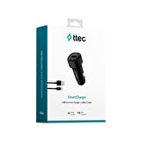 ttec SmartCharger 2.4A Araç Şarj Aleti  + USB-C Kablo