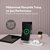 ttec AirCharger Quattro M MagSafe Uyumlu iPhone+AppleWatch+AirPods LED li Kablosuz Hızlı Şarj Standı