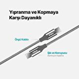 ttec AlumiCable USB-C - USB-C 200cm 65W PD/QC Hızlı Şarj/Data Kablosu Uzay Grisi