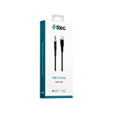 ttec Aux - USB-C Ses Kablosu 100cm Siyah