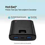 ttec PowerSlim Trio LCD 10.000mAh PD 22,5W Dahili Kablolu Taşınabilir Şarj Aleti / Powerbank