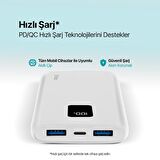 ttec PowerSlim Trio LCD 10.000mAh PD 22,5W Dahili Kablolu Taşınabilir Şarj Aleti / Powerbank