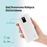 ttec PowerSlim Trio LCD 20.000mAh PD 22,5W Dahili Kablolu Taşınabilir Şarj Aleti / Powerbank