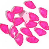 Gymo Premium Delikli Dikme Kristal Taş AX Shape 9*14mm N08 Rose Neon (45 Ad)