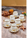 Cooker CKR3464 Gold Detaylı Beyaz Porselen Fincan Seti 6'lı