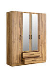 Gardırop, Blesk Atlas 4 Kapaklı, Aynalı Çekmeceli Dolap