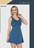 LAYDEST 2665 BATTAL ŞORTLU ELBİSE MAYO