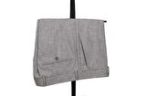 Slim Fit Yünlü Açık Gri Takım Elbise