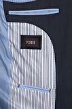 Slim Fit Yünlü Lacivert Takım Elbise