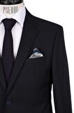 Slim Fit Yünlü Lacivert Takım Elbise