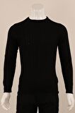 Slim Fit Yünlü Desenli Örgü Triko