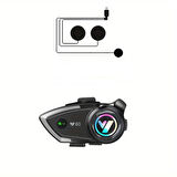 Motosiklet Kask Kulaklığı 5.3 Bluetooth Kulaklık Seti RGB İntercom Y80