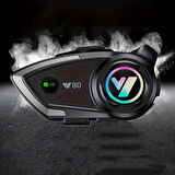 Motosiklet Kask Kulaklığı 5.3 Bluetooth Kulaklık Seti RGB İntercom Y80