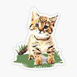 UFak Bebek Kedi Araba Oto Sticker Etiket Renkli A4