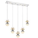 9178-5+4R Krom Powerled Sıralı 5 li Avize