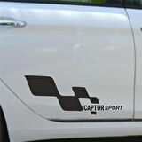 CAPTUR Yan Sport Oto Sticker Sağ Sol 2 Adet 11Cmx30CM