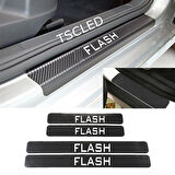 Oto Flash Karbon Kapı Eşiği Koruma Sticker Yapıştırma (4Adet)