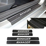 Oto Manager Karbon Kapı Eşiği Koruma Sticker (4 Adet)