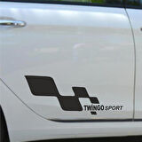 Twingo Yan Sport Oto Sticker Sağ Sol 2 Adet 11Cmx30CM