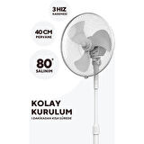 Kumtel KTF-290 Beyaz Vantilatör 16 inç