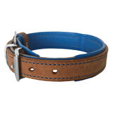 Markapet Lüks Deri Köpek Boyun Tasması 2x25-32 cm Mavi Kahverengi