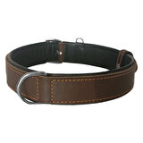Markapet Lüks Deri Köpek Boyun Tasması 2,5x30-38 cm Siyah Kahve Medium