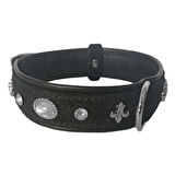 Markapet Taşlı Kadife Köpek Boyun Tasması 38-43 cm Siyah