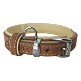 Markapet Lüks Deri Köpek Boyun Tasması 2x26-32 cm Sarı Kahverengi Small