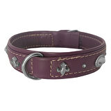 Markapet Deri Parlak Taşlı Köpek Boyun Tasması 28-32 cm X-Small Mor