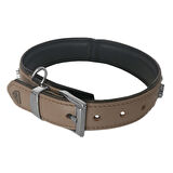 Markapet Deri Doğal Taşlı Köpek Boyun Tasması 39-45 cm Small Taba