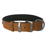 Doggie Konfor Deri Köpek Figürlü Köpek Boyun Tasması 56-64 cm XL Kamel