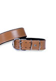 Doggie Konfor Deri El Yapımı Köpek Boyun Tasması 6x65-75 cm Kamel
