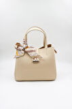 Kriste Bell Marka İthal Fular Detaylı Klasik Bayan Çanta KB012 Bej