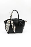 Kriste Bell İthal Kadın Fular Detaylı El ve Çapraz Çanta KB592 - Siyah