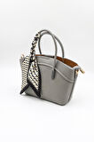 Kriste Bell İthal Kadın Fular Detaylı El ve Çapraz Çanta KB592 - Gri