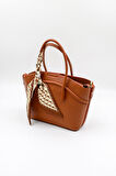 Kriste Bell İthal Kadın Fular Detaylı El ve Çapraz Çanta KB592 - Taba