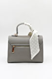 Kriste Bell Marka İthal Fular Deyatlı kadın Çanta KB7435 Gri
