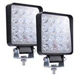 Off Road Gündüz Farı 16 Led Kare Çalışma Lambası 48 Watt - 2 ADET