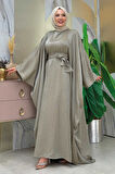 Yarasakol Abayalı Elbise Takım 8497 Haki