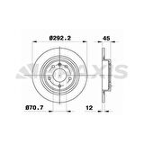 Opel Arka Fren Diski Astra J 1.3cdti 1.4 1.6 1.7 Cruze Zafıra C 1.4 / 1.6 / 1.8 / 2.0 Cdti 09>> - Braxıs Ae0233