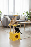 Catoys Kedi Evi Ve Tırmalaması 2 Katlı Sarı