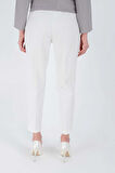 Büyük Beden Fermuarlı Cep Detaylı Kalem Pantolon 0201-1 Ekru