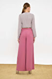 Fermuarlı Kemer Aksesuarlı Pantolon Etek 0125 Pudra