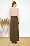 Büyük Beden Fermuarlı Kemer Aksesuarlı Pantolon Etek 0125-1 Haki